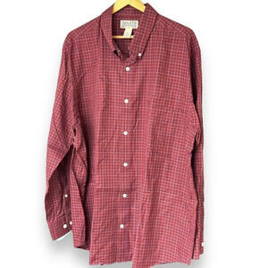 NWOT Duluth Trading Shirt Men's Plaid Long Sleeve Button Down  Size X-Large Red
